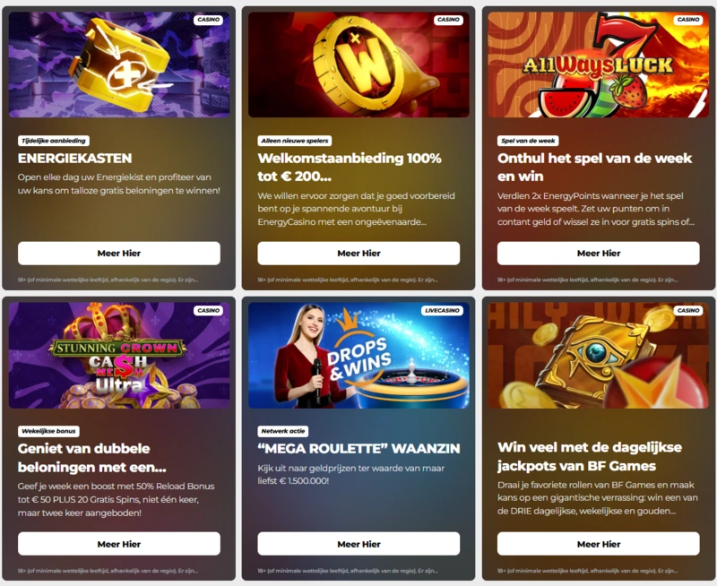 Andere Promoties van Energy Casino